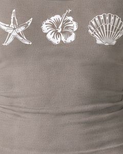 เสื้อกล้ามครอปสายเดี่ยวสีเทาสำหรับผู้หญิง ทรงเข้ารูป ใส่สบาย พิมพ์ลายลำลองสำหรับฤดูร้อน เนื้อผ้านุ่ม ยืดหยุ่น แฟชั่นสตรีทแวร์ - Product Image 6
