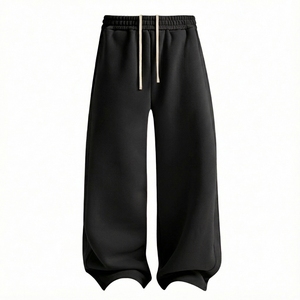 Pantalones Deportivos Personalizados de Felpa Lisa, Pantalones Anchos de Alta Calidad, Pantalones Deportivos de Pierna Ancha, Pantalones de Calle - Product Image 6