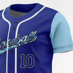 เสื้อเบสบอลทีมสั่งทำขายส่ง พิมพ์ชื่อและหมายเลขส่วนตัว เสื้อซอฟต์บอลโพลีเอสเตอร์ติดกระดุม - Product Image 3