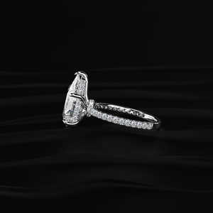 Anillo de Moissanita Corte Pera, Plata de Ley 925, Oro 10k 14k 18k, Platino, Amarillo, Rosa, Blanco, 3.19 Quilates, Incoloro, Joyería Hecha a Mano - Product Image 6