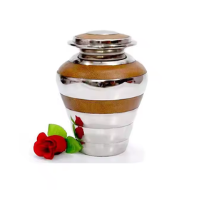 Wholesale Luxury Bronze Metal Cremation Urn Bulk <b>Memorial</b> Jar with Golden Butterfly Art and Polished Enamel Smooth Finish - Product Image 2