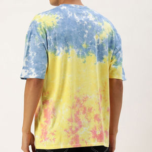 Último modelo de camiseta de punto con efecto tie-dye del fabricante pakistaní, para hombre, en poliéster/algodón, colores personalizados, de secado rápido, transpirable y de corte regular. - Product Image 6