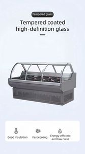 9-スーパーマーケット冷蔵庫コーナー冷凍庫生肉チラーデリディスプレイ冷蔵庫生魚サービスカウンター - Product Image 3