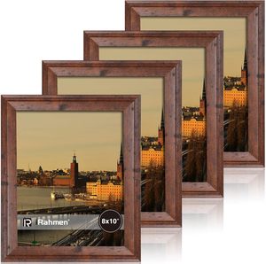Picture <b>Frame</b> Brown Rustic Vintage Photo <b>Frame</b> with Real Glass <b>Frames</b> for <b>Wall</b> Mount and Tabletop - Product Image 1
