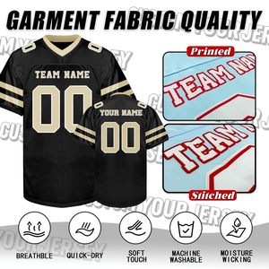 Custom Sublimated American Football Jersey Men's <b>Short</b> Sleeve V-Neck Breathable <b>Mesh</b> Team Name Number Printed All Seasons - Product Image 6