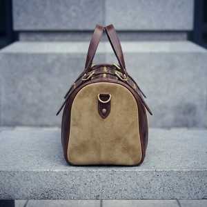 Heavy Duty Canvas Genuine <b>Leather</b> Travel <b>Bag</b> Vintage Unisex Large Capacity Weekender <b>Duffel</b> Luggage <b>Bag</b> LCTB-0175 - Product Image 4