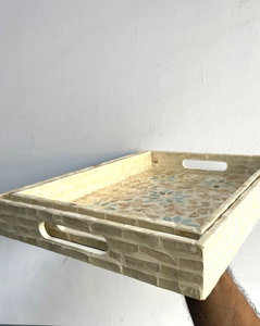 ถาดสี่เหลี่ยมมุกเปลือกหอย - งานเคลือบเงาคุณภาพสูงโดย blossom craft india - Product Image 5