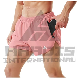Sportswear Custom Men's Elastic Waist High Waist Polyester Sports Shorts Quick Dry Breathable Fitness Gym Training Workout - Product Image 1