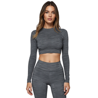 Ensemble de yoga 3 pièces asymétrique côtelé respirant pour femme, motif léopard uni, taille mi-haute, logo avant, sans manches, en Spandex/Nylon