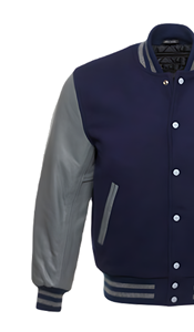 Blouson universitaire de luxe personnalisé en toile brodée patchwork, coupe collégiale, boutons-pression sur le devant, écoresponsable, coupe-vent, style streetwear - Product Image 2