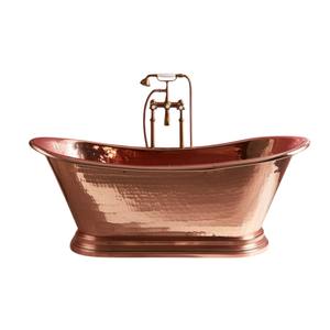 Bañera de Cobre Ovalada Independiente, Hecha a Mano, Estilo Antiguo, Ecológica, para Hogar, Hotel, Accesorio de Baño, Venta al Por Mayor - Product Image 4