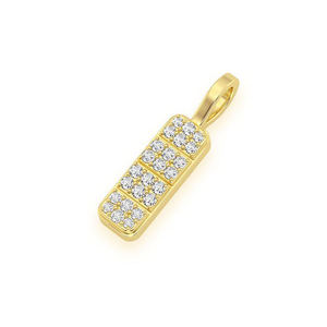 Wholesale Selling 14K <b>Solid</b> <b>Gold</b> Iced Bar Pill <b>Pendant</b> Dainty Chunky Custom Charm Natural Diamonds Trendy Fine Jewelry Necklaces - Product Image 1