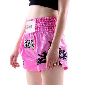 กางเกงขาสั้นผ้าคอตตอนโพลีเอสเตอร์สำหรับผู้ชายกางเกงกีฬามวยไทยขาสั้นออกแบบโลโก้ได้ตามต้องการ - Product Image 2