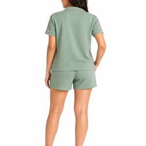 Women Two Piece Set Short Sleeve Polo <b>Shirt</b> And Shorts Casual <b>Summer</b> Lounge Wear Soft Breathable Lightweight Comfortable - Product Image 2