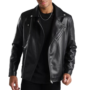 Chaqueta de Cuero Casual para Hombre al por Mayor, Peso Estándar, Nuevo Estilo, Moda Urbana, Cuello Alto, Logotipo Frontal - Product Image 1