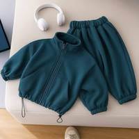 Sweat-shirt à capuche en coton bleu clair pour enfants, imprimé ours de dessin animé, pull à capuche pour garçons, automne