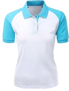 Polos raglán de manga corta para mujer de alta calidad 100% algodón 180gsm dos tonos OEM Bangladesh Factory Polo de moda - Product Image 4