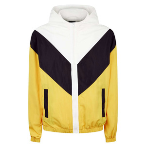 Men's Plus Size New Fashion Color <b>Block</b> Windbreaker Jacket Customizable Zip-up Waterproof Outdoor Hooded - Product Image 2