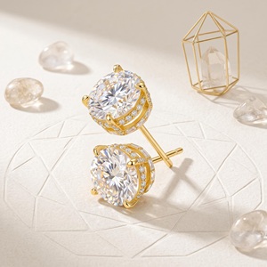 IKYRAA JEWELS ต่างหูเพชรทรงบริลเลียนต์สำหรับผู้หญิง เงินแท้ ประดับเพชรเลี้ยงในห้องปฏิบัติการ ดีไซน์หรูหรา รูปทรงโซลิแทร์ ได้รับการรับรองจาก IGI - Product Image 6