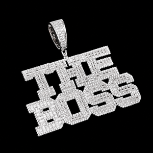 Collier Pendentif Lettre Premium Plaqué Or 18K Moissanite Taille Baguette Sertissage Canal Style Hip Hop Unisexe Usage Quotidien - Product Image 5