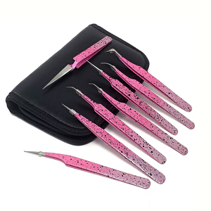 Pince à épiler anti-magnétique de haute qualité pour cils volumineux à 90 degrés, ensemble personnalisé avec étiquette privée, en acier inoxydable avec poignée en fibre pour cils - Product Image 6