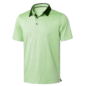 เสื้อโปโลชายลายพิมพ์ แขนสั้น สวมใส่สบาย ระบายอากาศได้ดี ผ้าทอ ทรงปกติ - Product Image 1