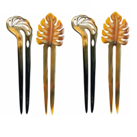Épingles à cheveux de luxe en corne de buffle et de bœuf, couleurs naturelles, accessoires pour cheveux en corne de bœuf