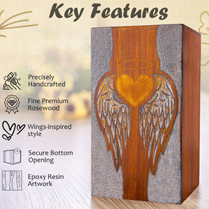 Custom Wooden Memorial Urn for Loved Ones Elegant Walnut Wooden Urn for Ashes by AYAANS - Product Image 4
