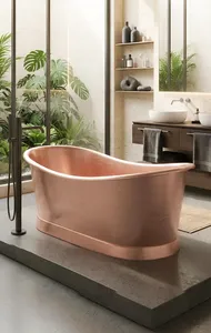 Bañera Independiente de Cobre Sólido de Alta Calidad, Bañera de Hidromasaje Moderna, Ecológica y de Lujo, Personalizable para Hogar, Baño, Spa y Hotel - Product Image 4