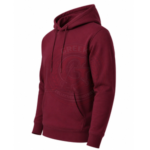 Sudadera con Capucha Color Granate para Hombre de Greek Collection Industries, Corte Regular, 100% Algodón Felpa, Logotipo Estampado en la Parte Delantera, Ropa Casual de Otoño - Product Image 3