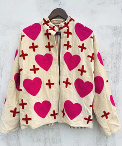 Veste bomber en velours brodée Suzani à prix d'usine, réversible, style bohème vintage, taille unique, pour l'automne et l'hiver - Product Image 1