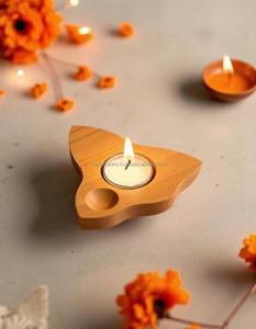 เชิงเทียน Diwali ทำด้วยมือทำจากไม้ขาตั้งสำหรับตกแต่งเหมาะสำหรับการจัดแสงตามเทศกาลและการตกแต่งบ้านที่หรูหรา - Product Image 3