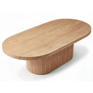 Table à manger ovale en bois moderne, design minimaliste, base stable, meubles pour la maison - Product Image 2