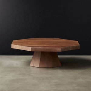 Soporte moderno de madera de mango para pasteles, diseño geométrico, centro de mesa elegante para postres, bandeja de exhibición artesanal duradera - Product Image 1