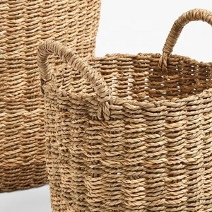 Wholesale Premium Quality Customizable Sizes Handwoven Seagrass Eco-Friendly Detachable Design Folding <b>Storage</b> <b>Basket</b> <b>Rectangle</b> - Product Image 2