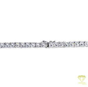 Collier élégant en argent sterling 925 avec diamants de laboratoire sertis à griffes, style tennis, bijoux fins - Product Image 4
