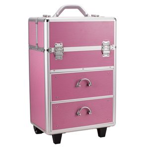 Valigetta per Trucco a 4 Livelli con Scomparti Estensibili, Resistente all'Acqua, Rosa, per Artisti del Makeup - Product Image 6