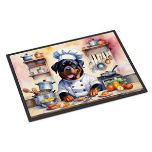 New Rottweiler the Chef <b>Doormat</b> Non-Slip Washable Low Pile 18H X 27W Indoor Outdoor Front Door Mat for Entryway - Product Image 1