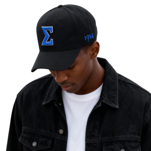 Casquette de baseball réglable brodée avec les lettres grecques Phi Beta Sigma, bleu roi, 1914, pour la fraternité - Product Image 1