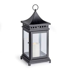 Lavender Metal <b>Lantern</b> With Floral Cutouts And Glass Panels For Home Decoration - Product Image 5