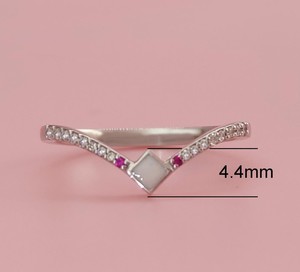 Handmade 925 Silver 4mm Square Empty Bezel Mount Stackable Band Chevron <b>Ring</b> CZ Setting Ashes Resin Jewelry <b>Blank</b> Components - Product Image 3