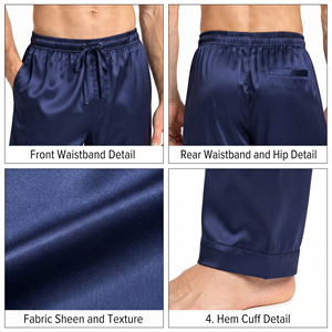 Custom Silk Satin Sleeping Trousers <b>Men</b> Breathable Nightwear Loose Fit Pajama <b>Pants</b> <b>Men</b> Lightweight <b>Lounge</b> <b>Pants</b> <b>Men</b> Night <b>Pants</b> - Product Image 6