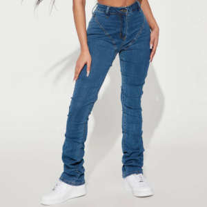 กางเกงยีนส์เอวต่ำสำหรับผู้หญิง ผ้าฝ้ายระบายอากาศ เป็นมิตรกับสิ่งแวดล้อม ไซส์พลัส สำหรับฤดูร้อน แห้งเร็ว แบบคาร์โก้ รับสั่งทำพิเศษ - Product Image 4