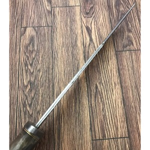 Custom DIY Handmade Camping Bowie <b>Knife</b> Clip Point Blade Damascus Steel 3mm Straight Edge Wood+<b>Bone</b> <b>Handle</b> Leather Sheath 15inch - Product Image 3