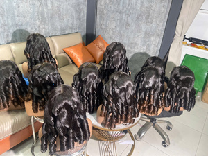 Long <b>Wig</b> 22" Virgin Remy Vietnamese Bouncy <b>Wavy</b> Natural Color with Closure 5x5 Glueless Transparent Lace Density 180% Human Hair - Product Image 5