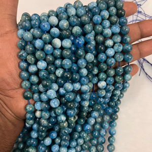 8mm <b>Blue</b> Apatite <b>Crystal</b> Beads Polished Eco-Friendly for Jewelry Making <b>Bracelet</b> Necklace Healing Stone Wholesale - Product Image 1