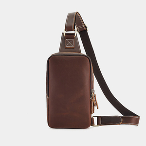 VELANO HIDES Minimalist Genuine Leather Chest <b>Bag</b> & <b>Shoulder</b> <b>Bag</b> Zipper Closure Durable Waterproof <b>Large</b> Capacity for Daily Use - Product Image 1