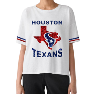 T-shirts personnalisés OEM en gros, Nouveautés 2026, Logos d'équipes célèbres pour les jours de match, avec patchs brodés à sequins - Product Image 5