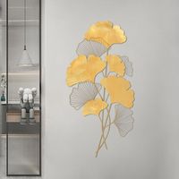 Decoración de Pared de Metal Hecha a Mano, con Recubrimiento en Polvo, Personalizable, con Diseño de Follaje, Estilo Joyería, Decoración de Interiores Moderna y Lujosa
