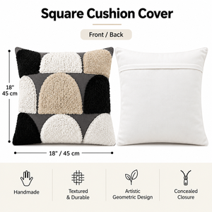 Tufted Cotton Cushion <b>Cover</b> Geometric Throw <b>Pillow</b> <b>Cover</b> Handwoven Decorative Pillowcase Sofa Home Decor - Product Image 2